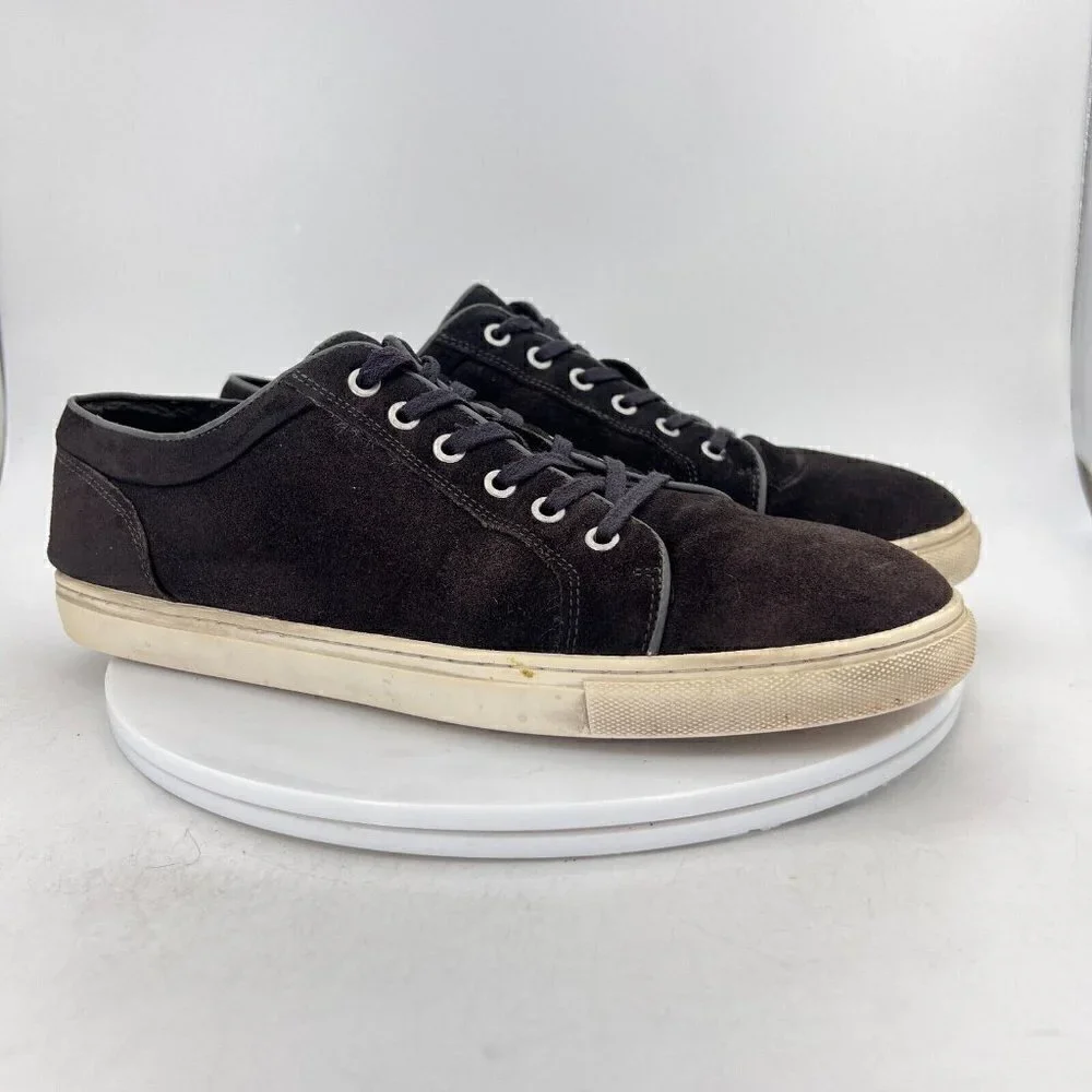 Rodd & Gunn Men Size EU45 US 12 Black Suede White Sole Lace Up Comfort Shoes